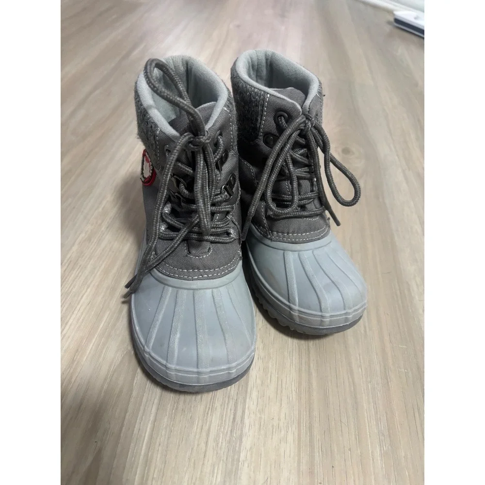 Canada Weather Gear Kids Gray Lace Up Winter Duck Boots Size 13M BERRG